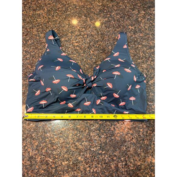 Nip Tuck Tankini Umbrella Print Twisted Front Retro Full Coverage Bikini Size 16 - Picture 5 of 12